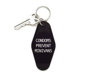 Condoms Prevent Minivan Keychain
