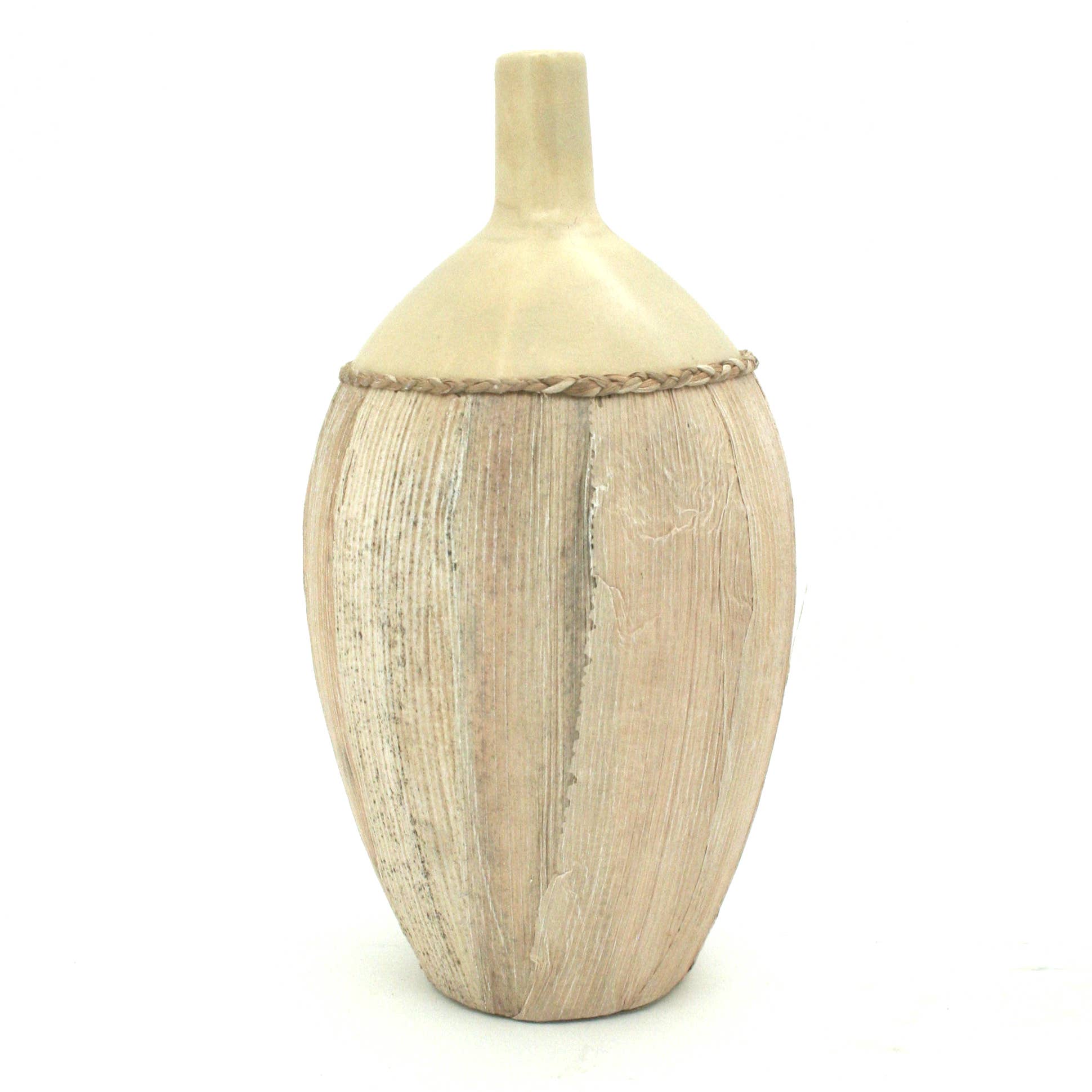 Ceramic Cream Banana Leaf Vase