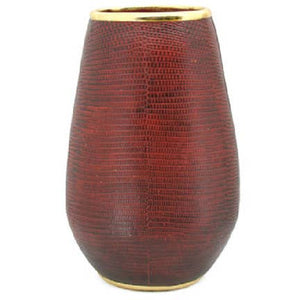 Burgundy Lizard Skin Vase