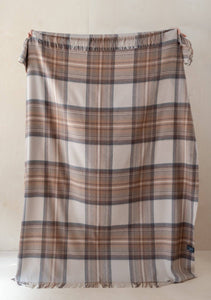 Lambswool Blanket, Stewart Natural Dress Tartan