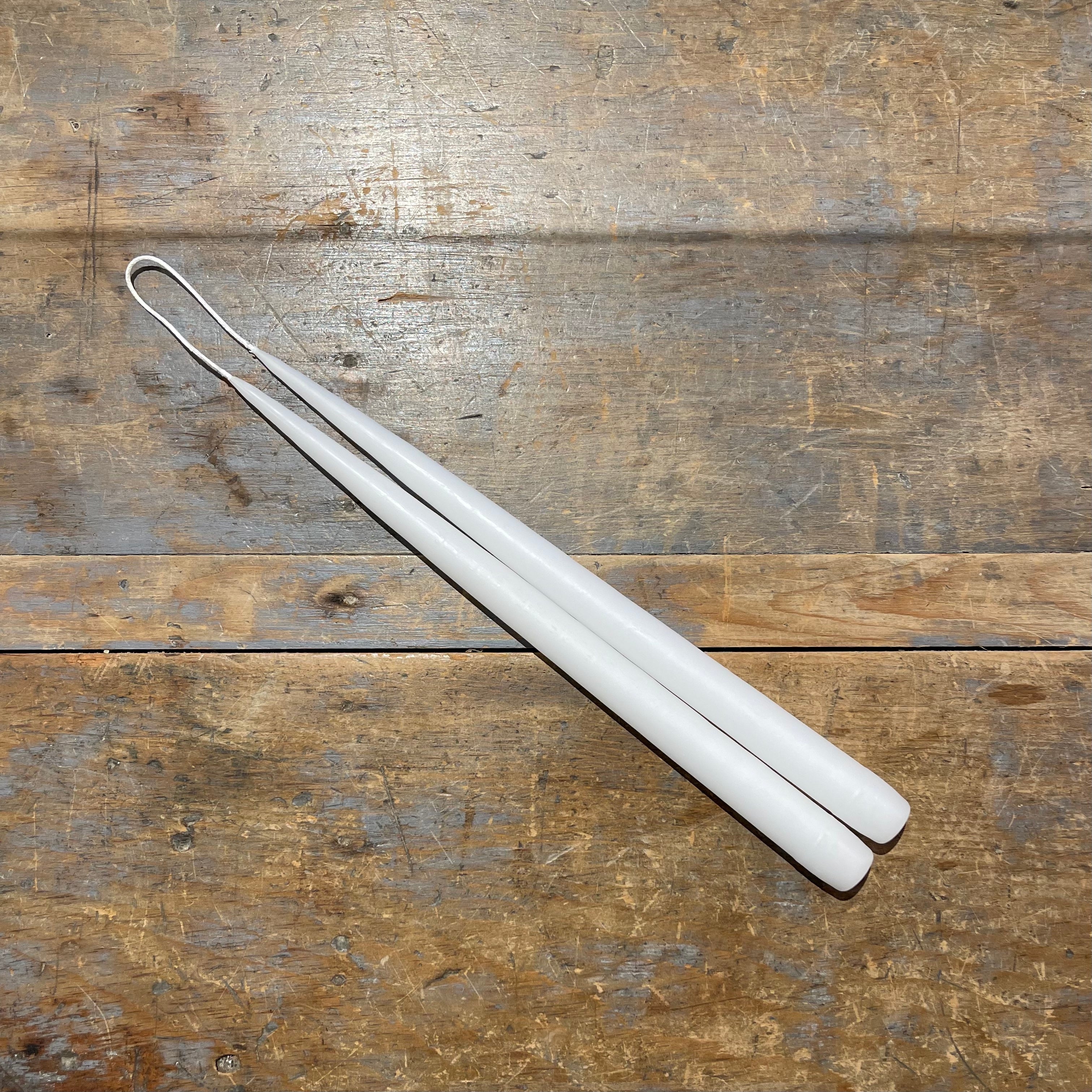 13" Hand-Dipped Tapers, White