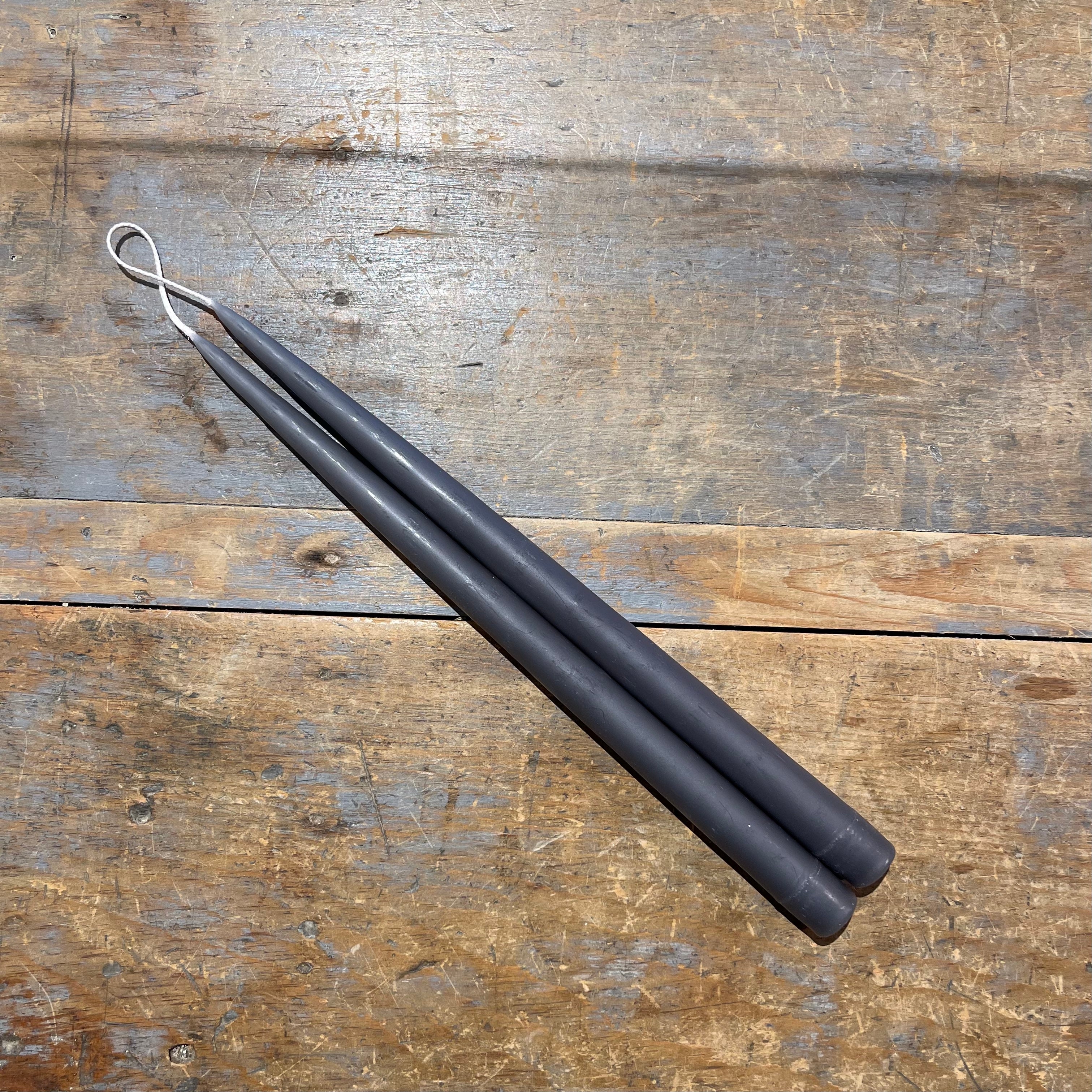 13" Hand-Dipped Tapers, Charcoal