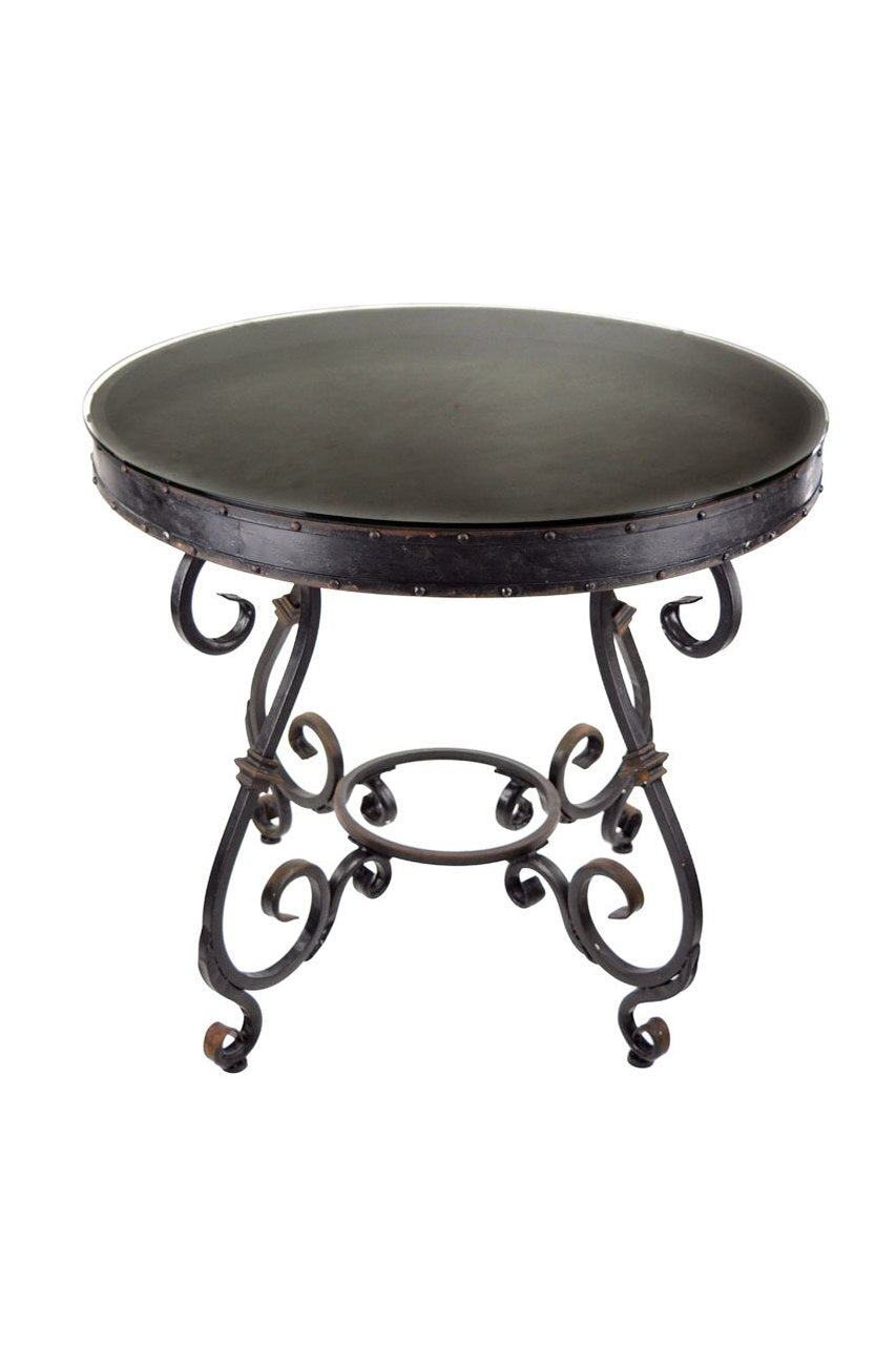 Wrought Iron + Glass Top Table