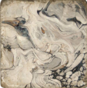 Marbleized Paper Tumbled Marble Coaster