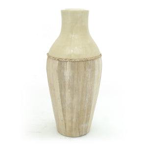 Ceramic Cream Banana Leaf Vase