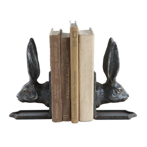 Cast Iron Rabbit Bookends, Set of Two