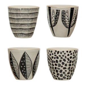 Patterned Stoneware Cup
