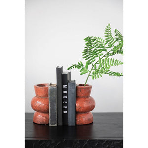 Terra Cotta Vase Bookends, Set of Two