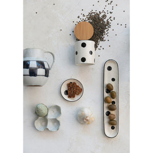 Hand-Painted Dots Stoneware Canister